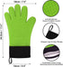 uxcell Silicone Oven Mitts, Heat Resistant Gloves, Non-Slip Grip, Kitchen Hand Protection, Green, 1 Pair