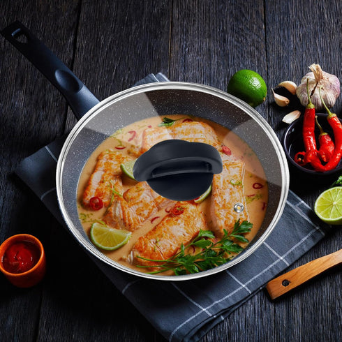 Tempered Glass Pan Lid, 8" Pot Cover with Heat Resistant Handle for Frying Pan, Skillet, Cast Iron, Wok