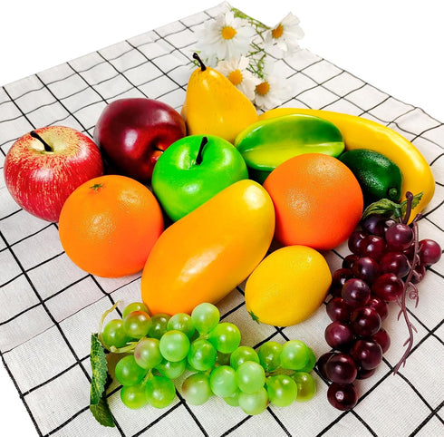 13 Pcs Artificial Fruits, Fake Fruits Decoration Home Realistic Faux Fruits for Centerpieces Simulation Fruit Party