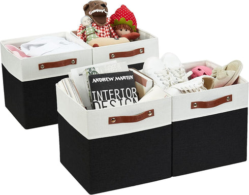 DECOMOMO Cube Storage Bins | 12x12 Collapsible Storage Cube Bins with Dual Handles for Organizing Closet, Shelf,