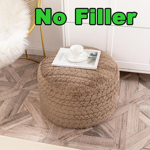 20x14 Inch Asuprui Unstuffed Ottoman Pouf Cover Lightweight Foot Rest, Floor Bean Bag Chair, Storage Pouf for Living