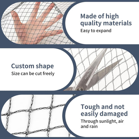 Netting,7.5ft 65ft Garden x Black Bird Netting Heavy Duty,Rabbit,Squirrels,Anti Birds,Larger