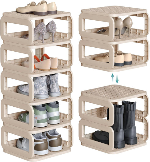 SONGMICS Shoe Rack, Shoe Organizer, 6 Shelves, Shoe Storage, Narrow Shoe Shelf,