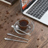 Set of 4 Silver Stainless Steel Coffee Stirrers, 5 Inch Cocktail Beverage Iced Tea Mixing Spoon