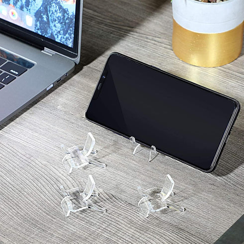 40 Pieces Acrylic Display Holder, Clear Display Easel Stands, Small Collectibles Display Stands for Crystal Geodes,