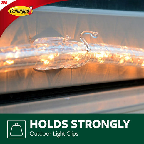 Command 12 16 Command Outdoor Rope Light Clips, Hooks and Strips, Damage Free Hanging Christmas Decorations