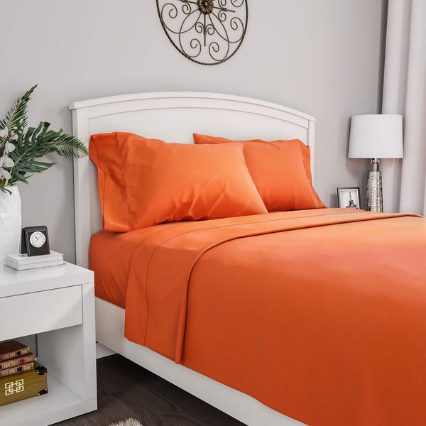 Lavish Home 1200 3-Piece Sheet Set - Twin, Rust
