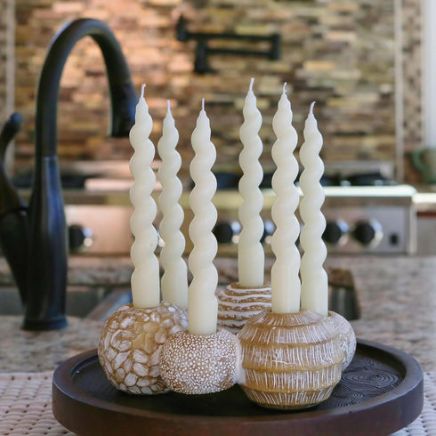 2-in-1 6 Kate Aspen Gold Candle Holder Centerpiece for Candles Tealight & Taper Candle Holder, Gold Table Decor