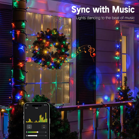 98ft 300 Dimmable BrizLabs Color Changing Smart Christmas Lights, LED Warm White & Multicolor Christmas Lighting