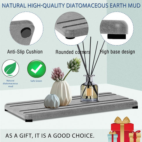 Lyxel 3PCS Countertop Counter Trays,8 4inch 4 4inch Water Absorbing Stone Tray, DryingNeat Diatomite Stone Sink Tray