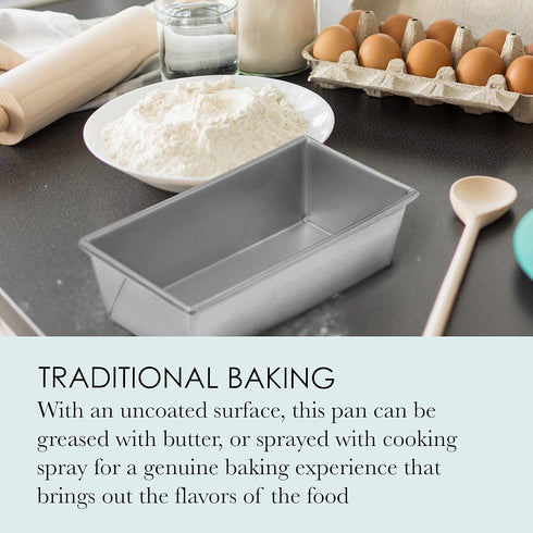 Commercial 1-Pound Chicago Metallic II Loaf Pan, Heavy-Weight Aluminized Steel, Professional Bread Baking Pan with Wire