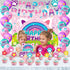 KMZFPYJ Dollhouse Birthday Party Supplies, Kids Birthday Cartoon Cat Party Decorations, Include Banner, Balloons