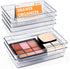 HOUSE DAY 6 PCS Desk Drawer Organizer Bins, Clear 9*6*2" Non-Slip Plastic Organizers for Makeup, Office