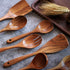 Wooden Non-Stick Kitchen Pan Toolset, 7 Pieces, 100% Natural Teak Cooking Utensils Set