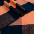 Cotton Orange and Black Plaid Rug - 27.5''x43'' Hand-Woven Washable Decorative Mat for Fall Outdoor Entryway