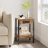 MMEOLUOOK 2-Tier MLBZ14RE End Table with Charging Station, Nightstand with Storage Shelf,Modern Side Table,Bedside