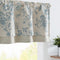 jinchan Linen Floral Valance, Double Layer Kitchen Window Curtain with Blue Flower on Beige (16 Inch)