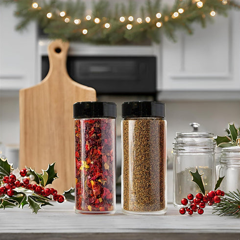 16oz Set 3 (3 pack) JARMING COLLECTIONS Glass Spice Shakers with Lids of Large Seasoning Containers with Shaker Tops
