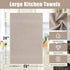 Towels(18x 28, 6 Pack), 380 Set Homaxy Premium Kitchen Large Cotton Kitchen Hand Towels, Flat and Terry Dish Towels