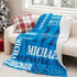 Monogrammed Personalized Blankets for Teen Boys Girls - Printed in USA Custom Blanket with Kid Names Reversible Plush