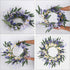 VioletEverGarden 20 Inch Spring Wreath for Front Door, Violet Blue and White Daisy Floral Decor