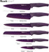 Wanbasion Professional Kitchen Knife Set, Purple, Stainless Steel, Dishwasher Safe with Covers
