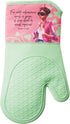 African American Expressions Pink and Green Mitt Set, Oven Mitt 7"x13"/Pot Holder 7"x9" Silicone Set
