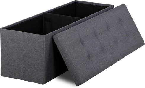 ZENY 43.3 inches Folding Storage Ottoman Bench Storage Chest Footrest with Foam