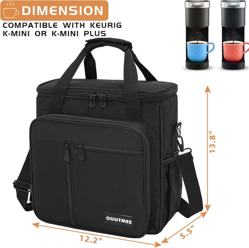 Coffee Maker Carrying Bag for Keurig K-Mini or K-Mini Plus, Portable Storage Tote Case with Extra Pockets