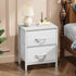 2 20" Closet, Sweetcrispy Nightstand with Storage Drawers, Height Small Bed Side Furniture End Table, Wooden Top Fabric