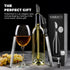 Wine Chiller Set with 2 Chill Rods + Foil Cutter - Premium 3in1 Stainless Steel Bottle Cooler Stick, Decanting Aerator