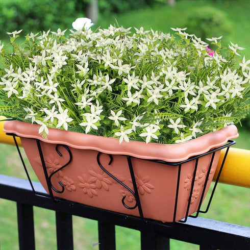 6Pcs Artificial UV Resistant Flowers, Outdoor Fake Plants for Hanging Planter, Garden, Cemetery, Kitchen Decor