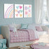 3 12x16in Pieces Nursery Boho Wall Art, Framed Cartoon Rainbow Canvas Prints, Colorful Heart Wall Decor, Cute Flower