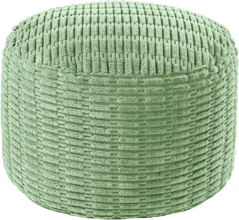 HOMBYS Unstuffed Ottoman Pouf Cover,Round Faux Fur Foot Stool, Fuzzy Chair, Floor