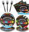 96 Pieces End of School Year Theme Tableware Set for Kids Class