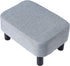 IBUYKE 16.54" Small Footstool Linen Fabric Pouf Ottoman Footrest Modern Home Bedroom