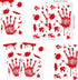 KUUQA 4 Pcs Bloody Handprint Clings - Horror PVC Stickers Decals for Halloween Decorations