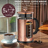 French Press Coffee Maker 34oz / 1 Quart 304 Stainless Steel Coffee Press,with 4 Filters System, Heat Resistant Thickness Borosilicate Glass, Brewed Coffee Pot (Copper) by TECOHORS