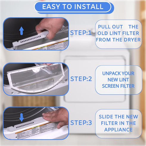 WE03X23881 Dryer Lint Screen Replacement for GE, Lint Trap Filter for GTD65EBSJ3WS, GTD42EASJ2WW, GTD33EASK0WW