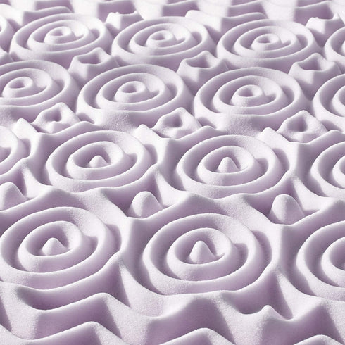 Mellow 1.5 Inch 5-Zone Memory Foam Mattress Topper with Soothing Lavender Infusion, Queen Size