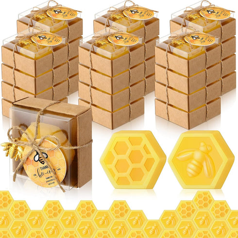 24 Set Baby Shower Bee Party Favors Honeycomb Bee Soap Handmade Scent