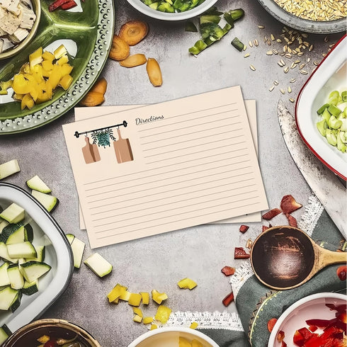 YOJO Handcrafted Recipe Box: Wooden Recipe Box with 50 Double Sided 4x6 Recipe Cards and 6 Dividers