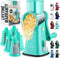 Zulay Rotary Cheese Grater, 5 Blade Manual Hand Crank Cheese Shredder, Calm Teal