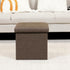 B FSOBEIIALEO Storage Ottoman Cube, Folding Toy Chest Footrest for Living Room Seat (12.6"X12.6"X12.6", Linen Brown)