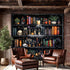 Algasan 59.1 51.2 Inches Magic Bookshelf Tapestry Magical Book Tapestry Gothic Witchy Vintage Library Skull Potion