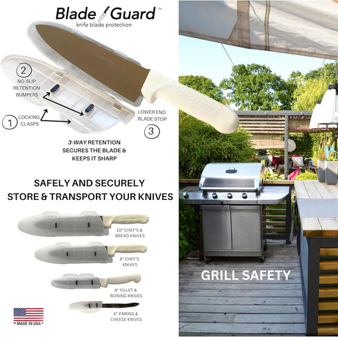 Blade Guard Knife Blade Protection Cover, Secure Fit Sheath for Storage or Transport, Dishwasher Safe BPA-Free, Clear