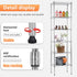 FDW 6 Tier Wire Shelving 17L x 12W x 64H, Adjustable Metal Shelves for Kitchen, Garage, Chrome