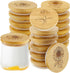 Gueevin 18 Pieces Yogurt Jar Lids Bulk Bamboo Wooden Lids Set Compatible