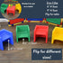 3-in-1 1-Pack, Children's Factory Cube Chair for Kids, Flexible Seating Classroom Furniture, Blue