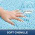 smiry Chenille U-Shaped Toilet Bathroom Rugs, Soft Absorbent Non-Slip Contoured Mats for Bathroom Toilet